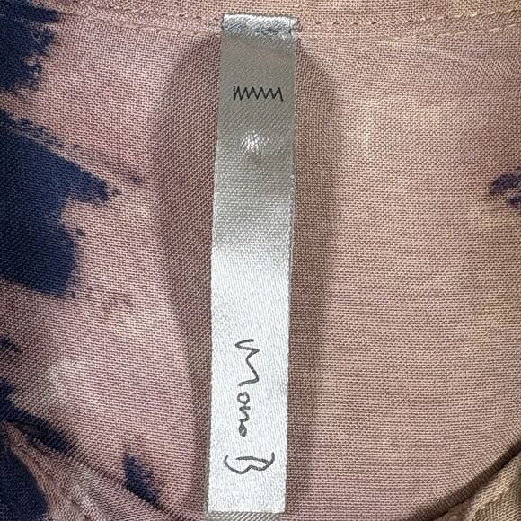 Mono B Tunic Shirt Dress Women's Size L Pink Brown & Blue Tie Dye Knee Length - Picture 6 of 10